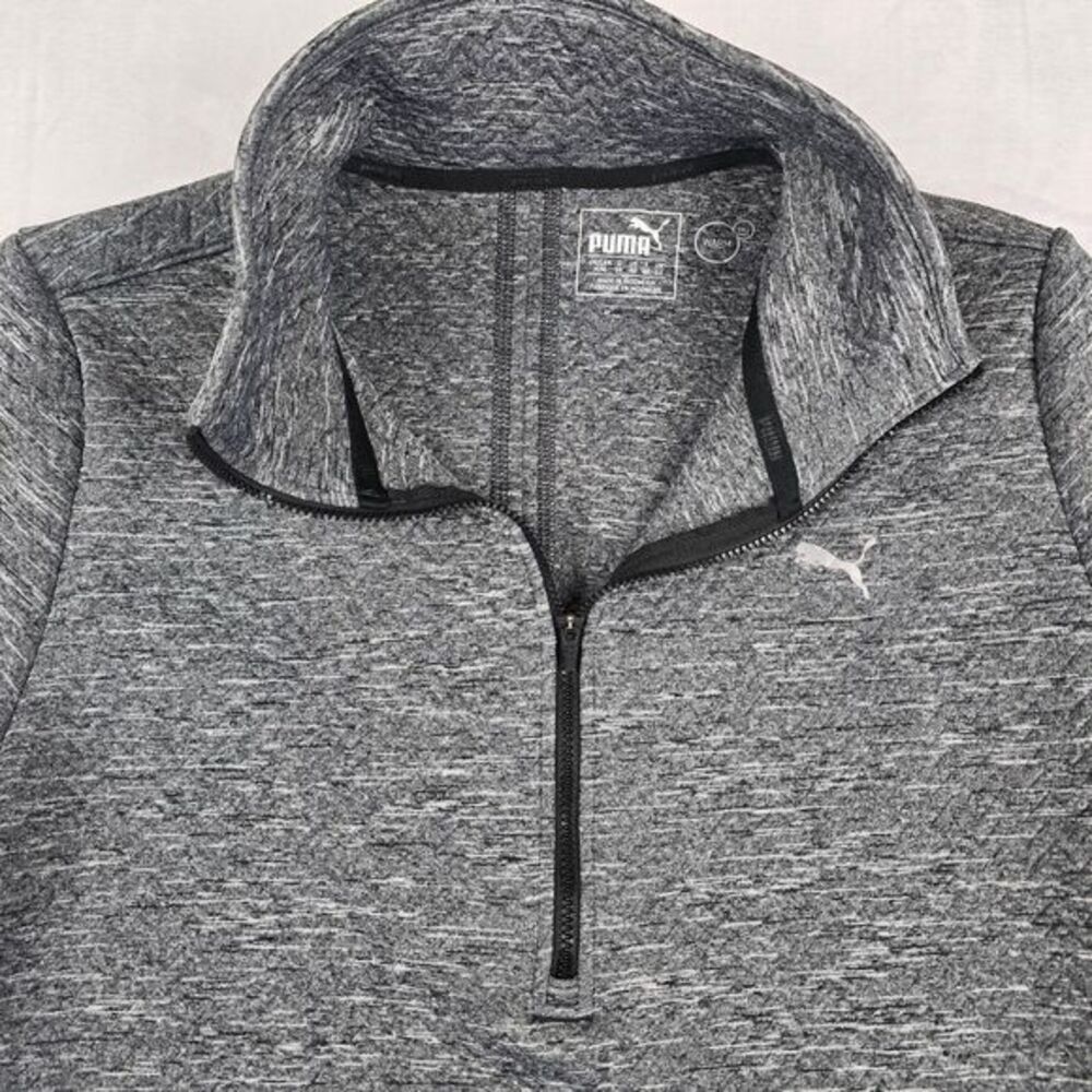 Puma Pullover Sweatshirt Quilted Womens M‎ Gray Quilted lightweight